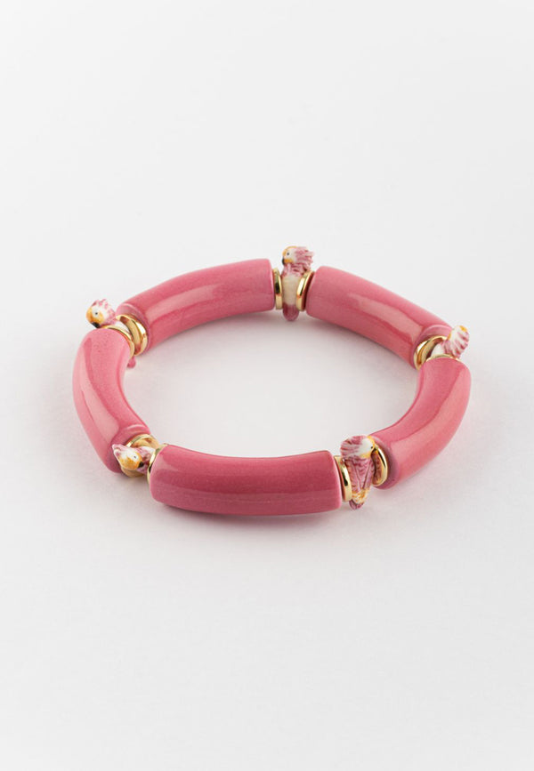 Pink Cockatoos Chunky Pink bracelet - Vibration