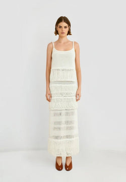 Centauri Midi Skirt with Raffia