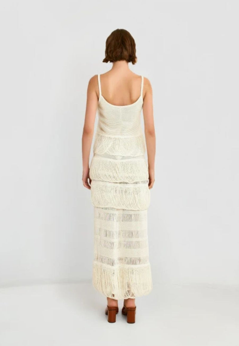 Centauri Midi Skirt with Raffia