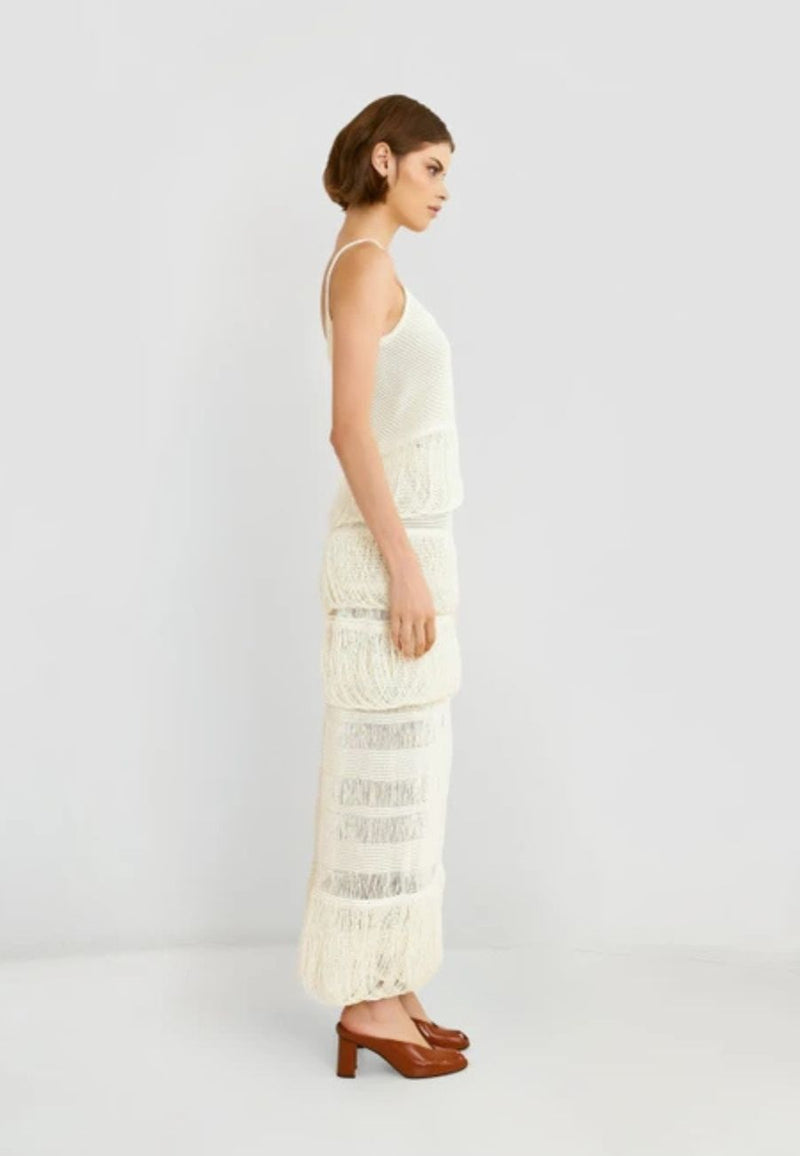 Centauri Midi Skirt with Raffia