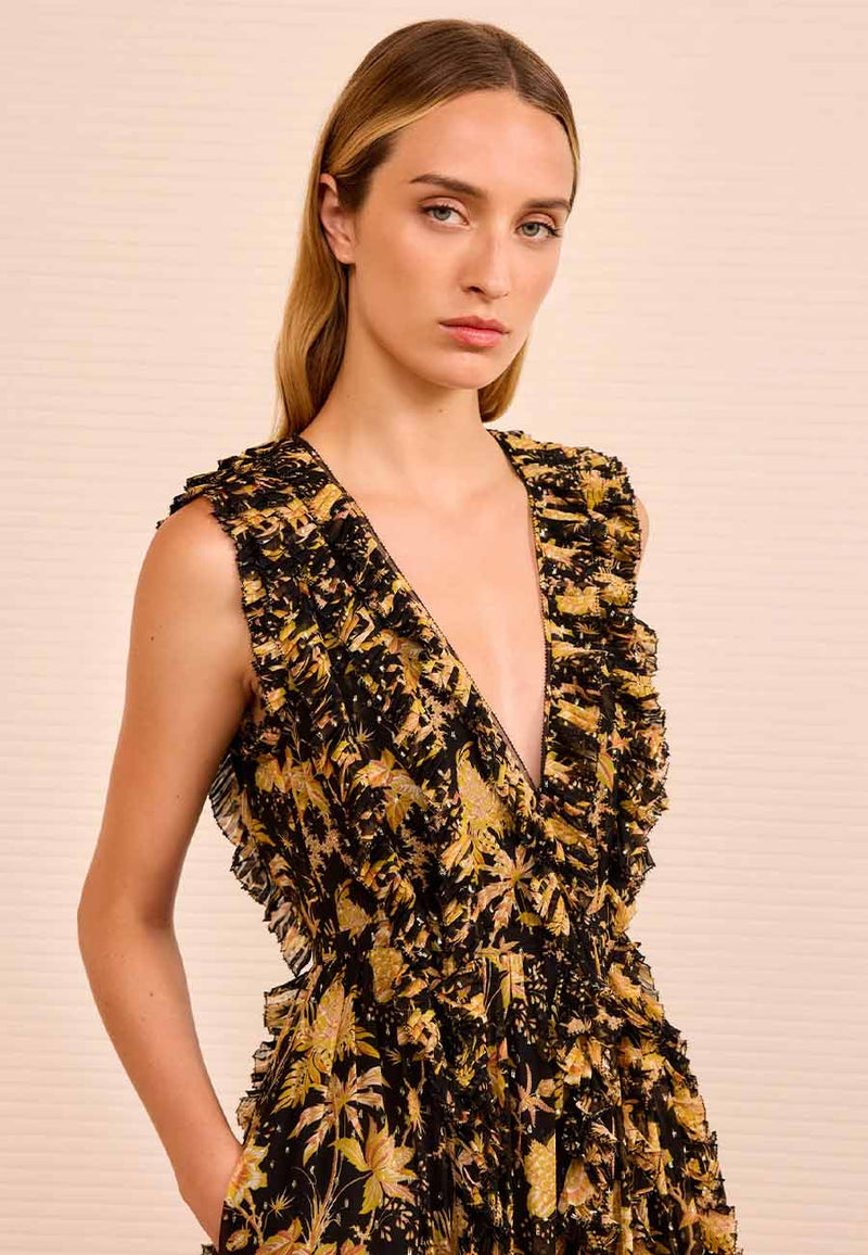 Aida Cascading Ruffle Gown