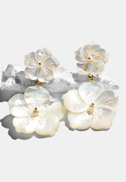Antheia White Flower Dangle Earrings