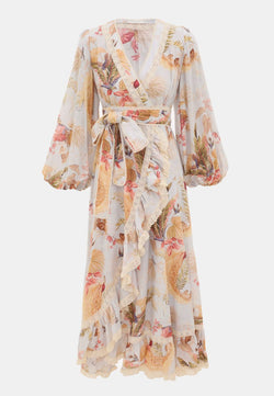 Zimmermann Ascension Frill Midi Dress, Light Blue Palm Floral | Salt Boutique London Zimmermann Ascension Frill Midi Dress, Light Blue Palm Floral | Salt Boutique London