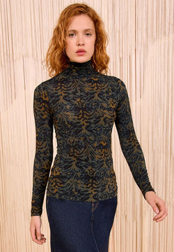 Aurelia Jersey Long Sleeve Turtleneck Top