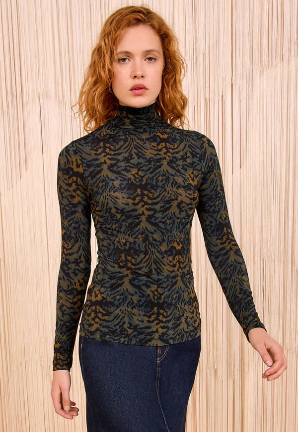 Aurelia Jersey Long Sleeve Turtleneck Top