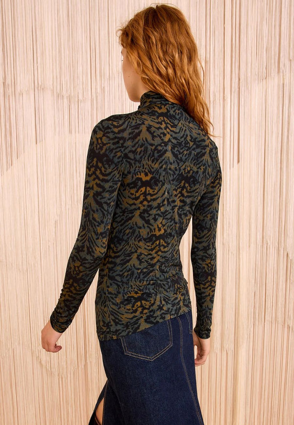 Aurelia Jersey Long Sleeve Turtleneck Top