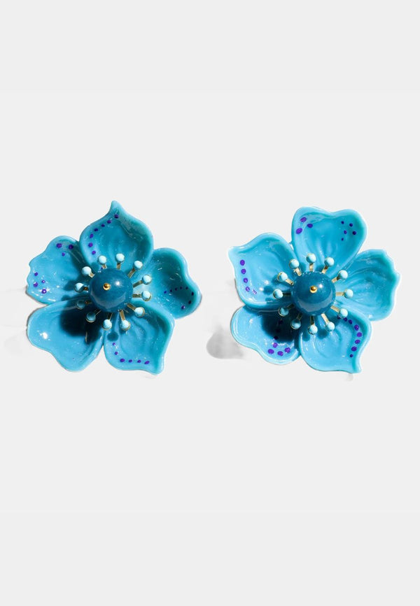 Cassia Blue Flower Earring