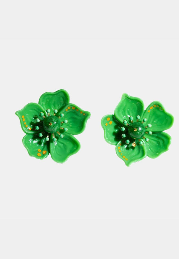 Cassia Green Flower Earring
