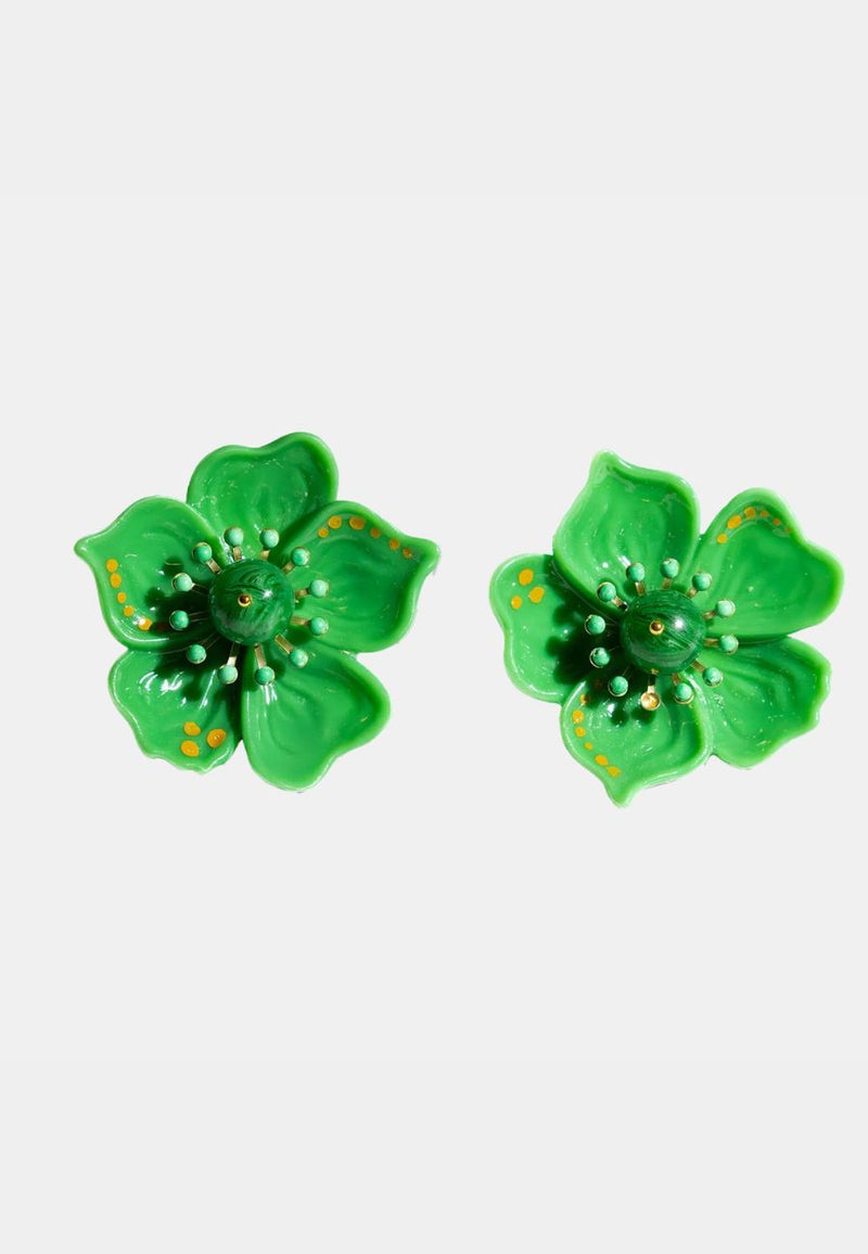 Cassia Green Flower Earring