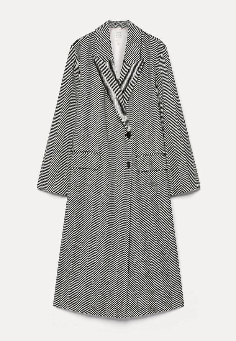 Chevron Wool Coat