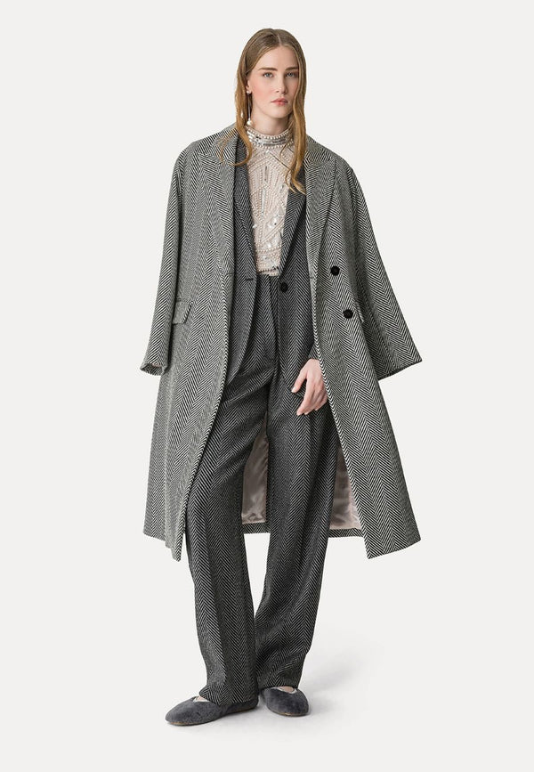 Chevron Wool Coat
