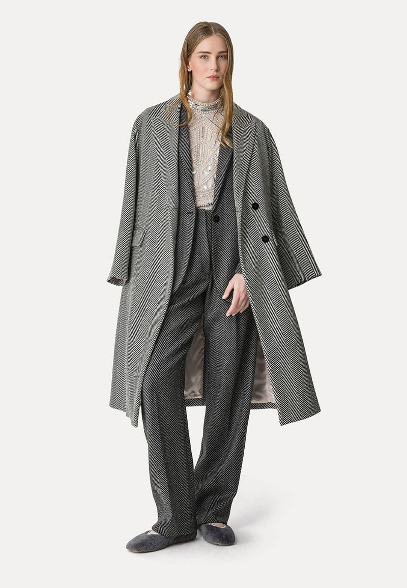 Chevron Wool Coat