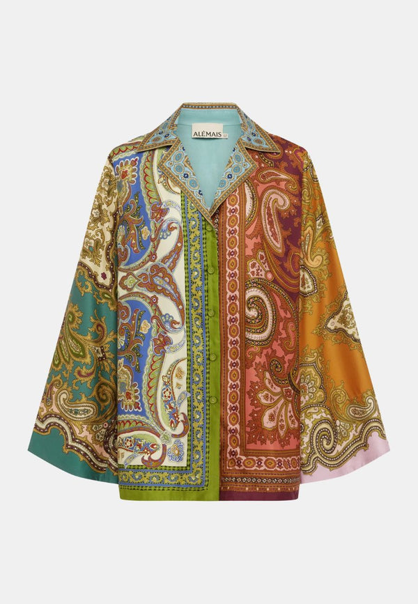 Clemenza Spliced Silk Shirt