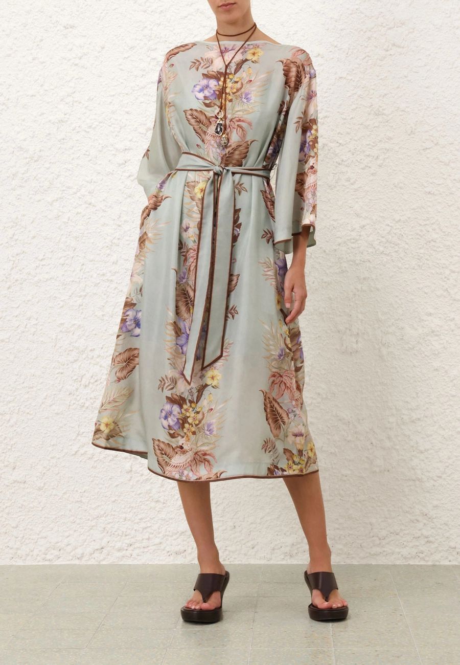 【Zimmermann】TALLOW TUCKED BODICE DRESS Vネック ミディ Zimmermann】TALLOW TUCKED BODICE DRESS Vネック ミディ