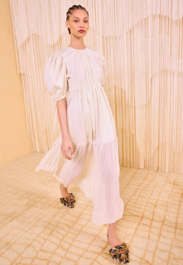Collage Short Sleeve Midi Dress