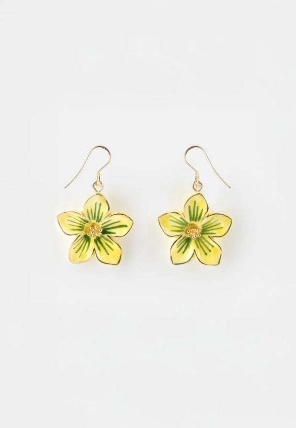 Flower pendant earrings