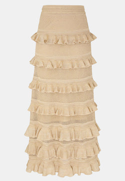 Hypnotic Lace Frill Midi Skirt
