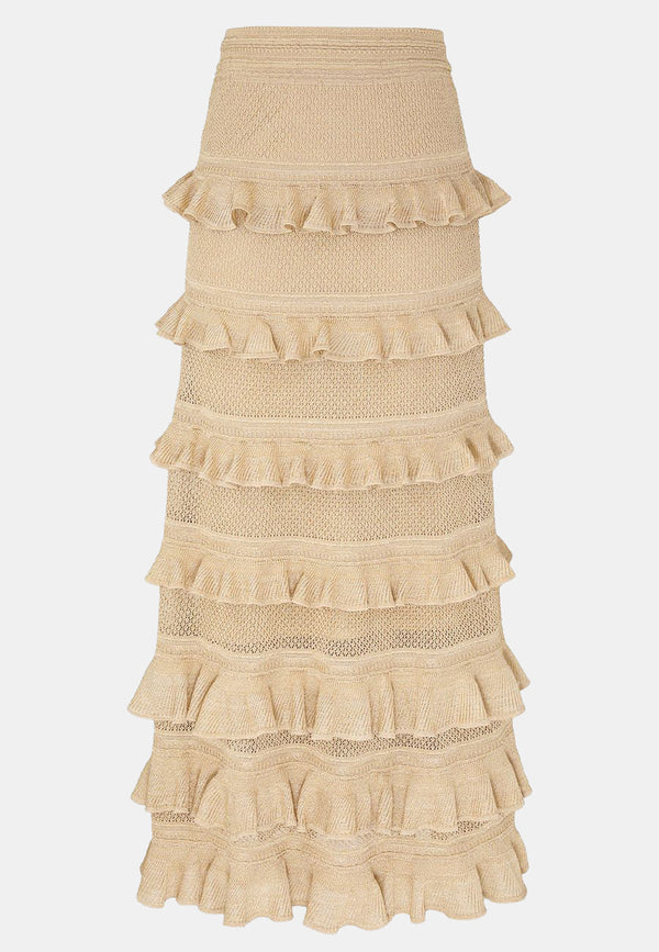 Hypnotic Lace Frill Midi Skirt