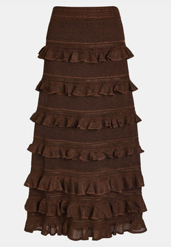 Hypnotic Lace Frill Midi Skirt
