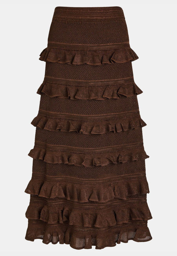 Hypnotic Lace Frill Midi Skirt