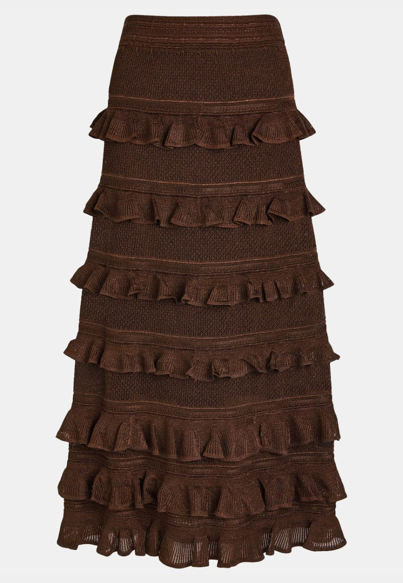 Hypnotic Lace Frill Midi Skirt