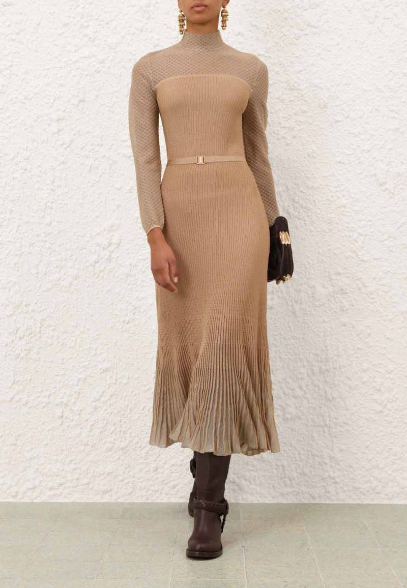 Hypnotic Metallic Midi Dress