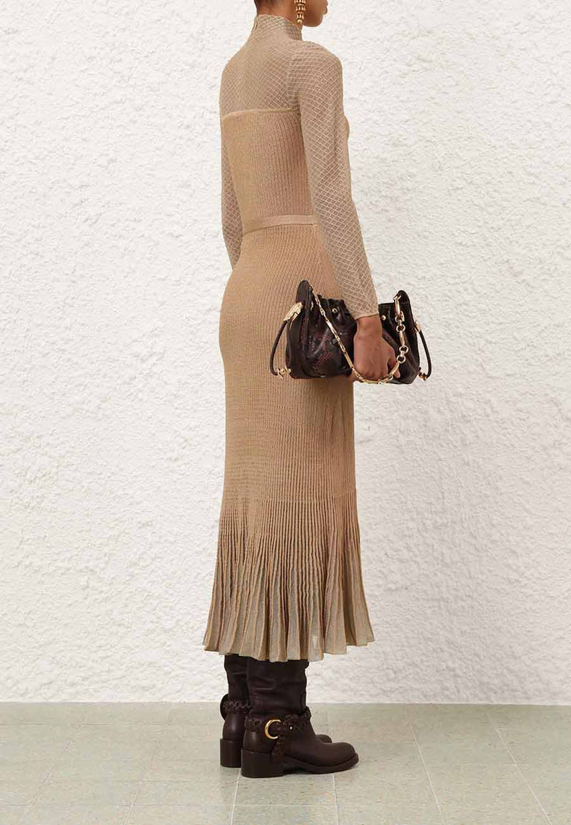 Hypnotic Metallic Midi Dress