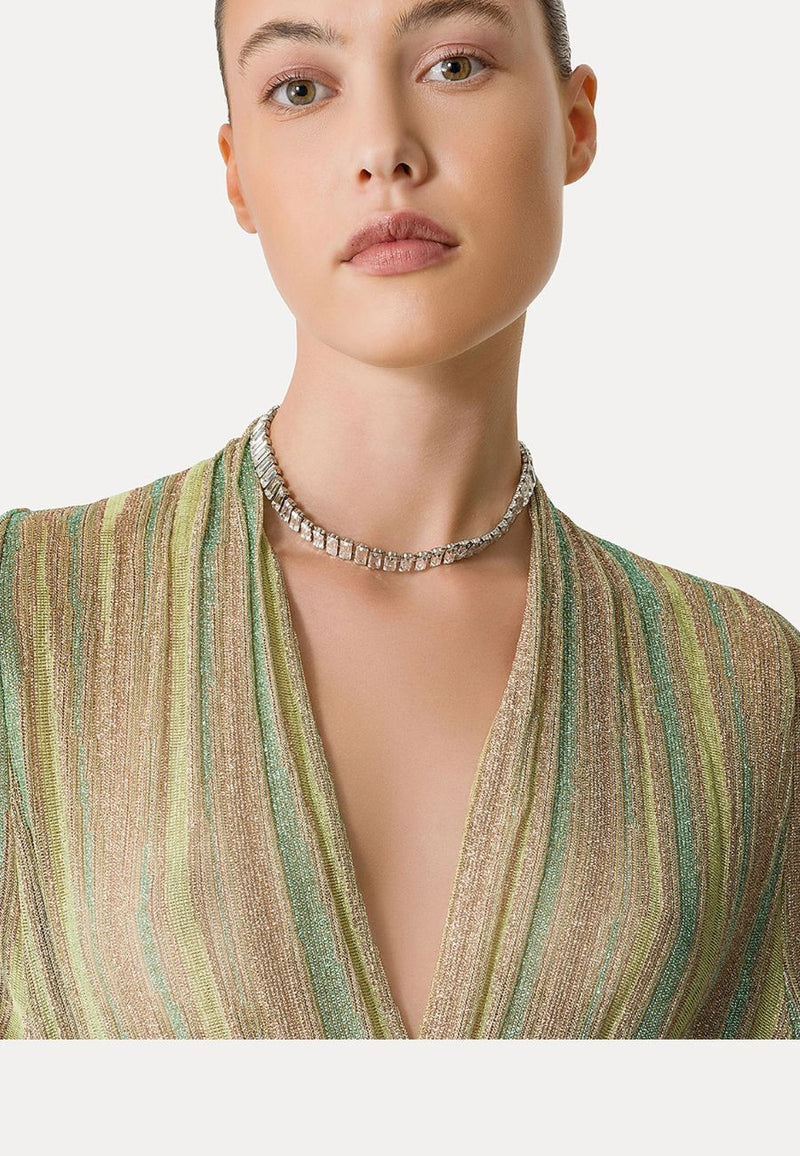 Jacquard Belted Crossed Dress