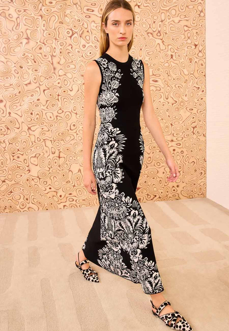 Liana Jacquard SL Midi Dress