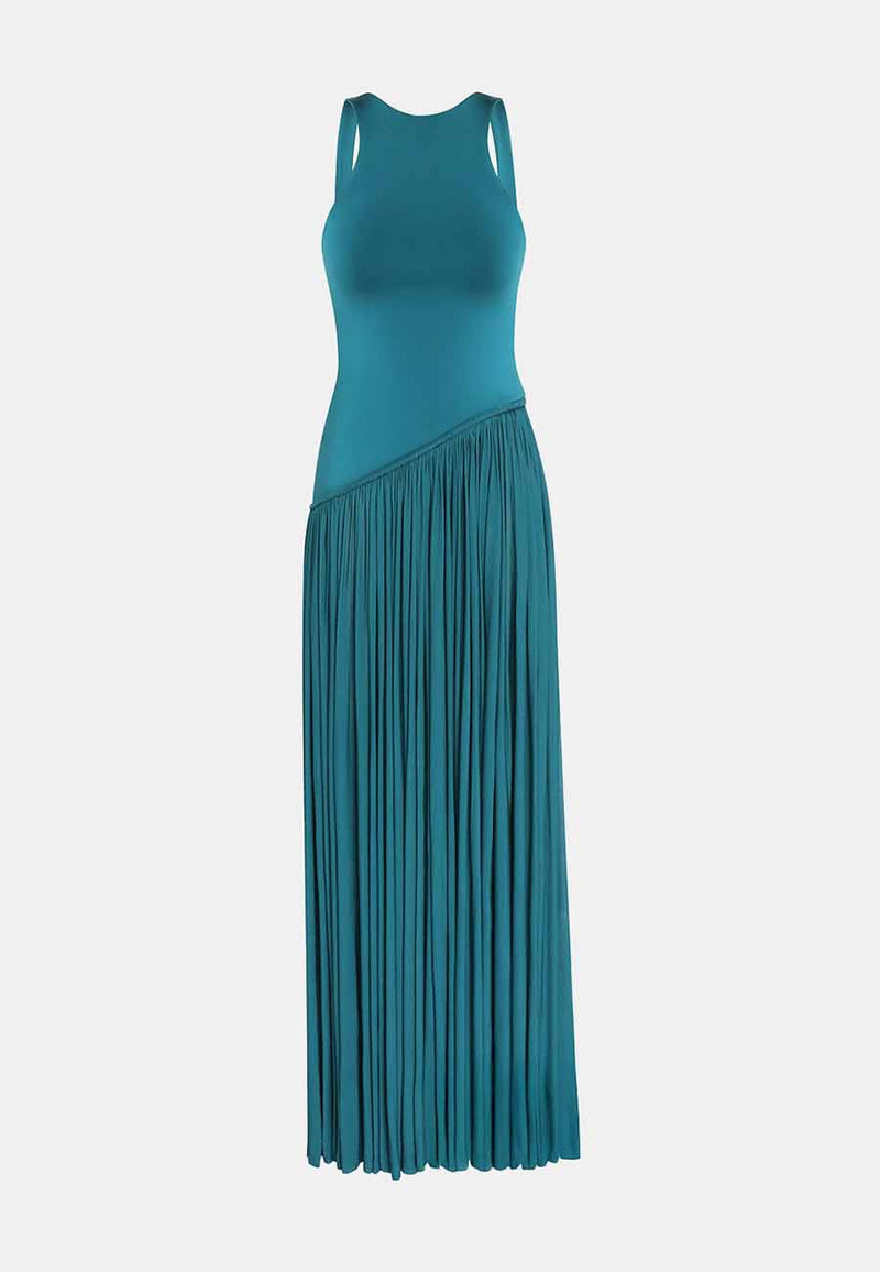 Zimmermann Luna Asymmetric Jersey Dress, Teal | Salt Boutique London