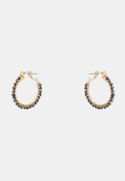 Metallic Black Hoops