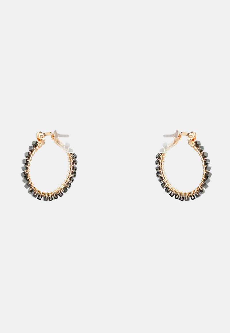 Metallic Black Hoops