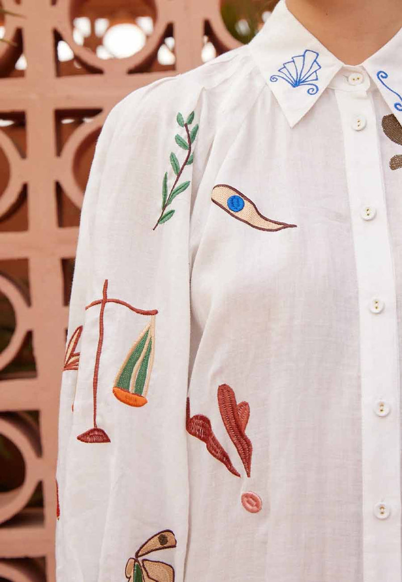 Mina Embroidered Shirtdress