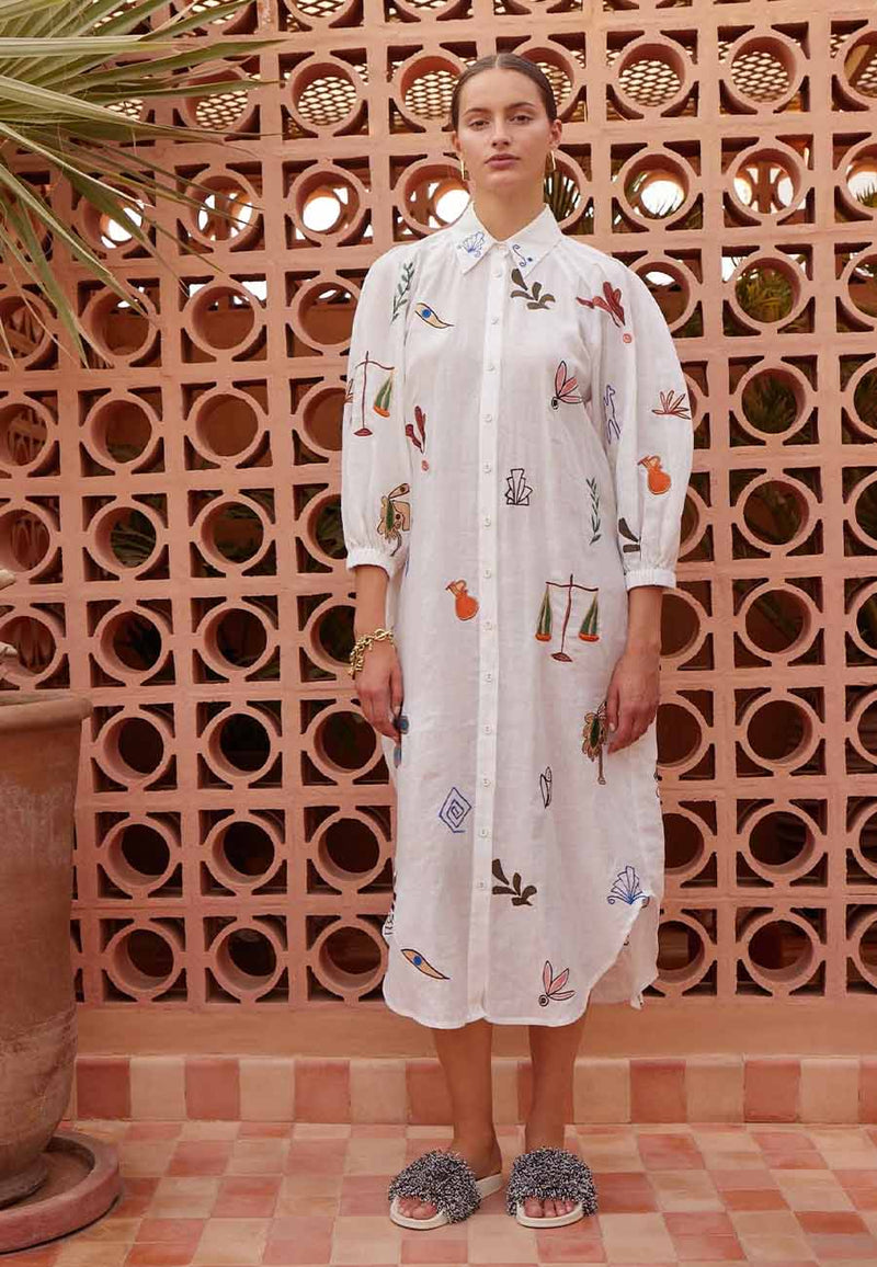 Mina Embroidered Shirtdress