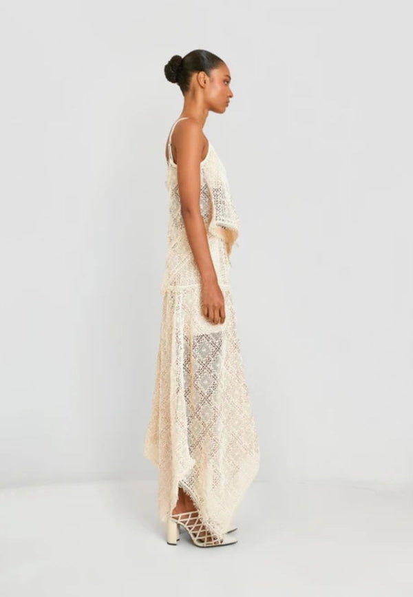 Mizar Square Pattern Guipure Midi