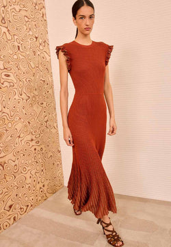 Ulla Johnson Noelle SL Midi Dress, Copper | Salt Boutique London