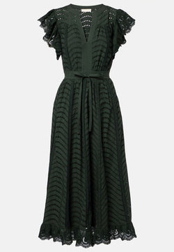 Olga Flutter Sleeve Midi Dress