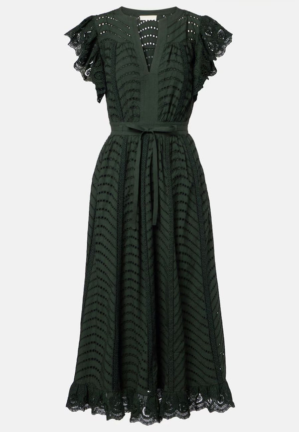 Olga Flutter Sleeve Midi Dress