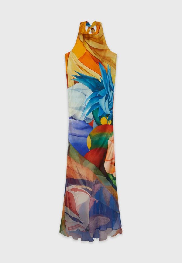 Salpicon Long Silk Dress
