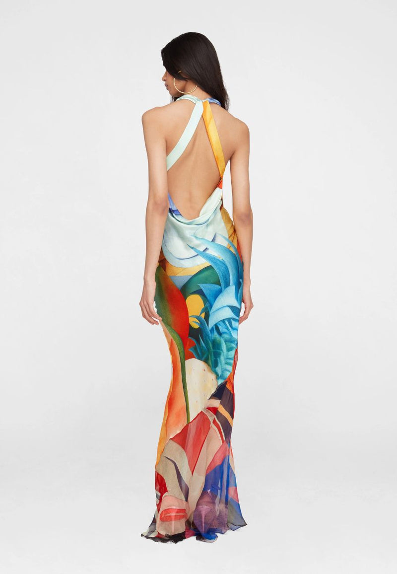 Salpicon Long Silk Dress
