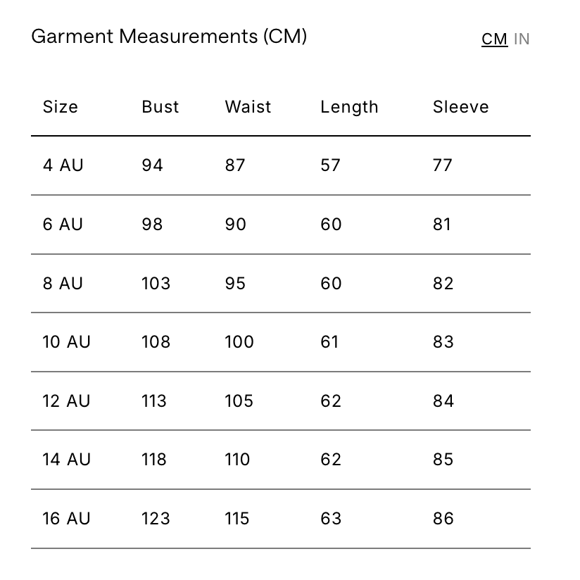 Size Chart