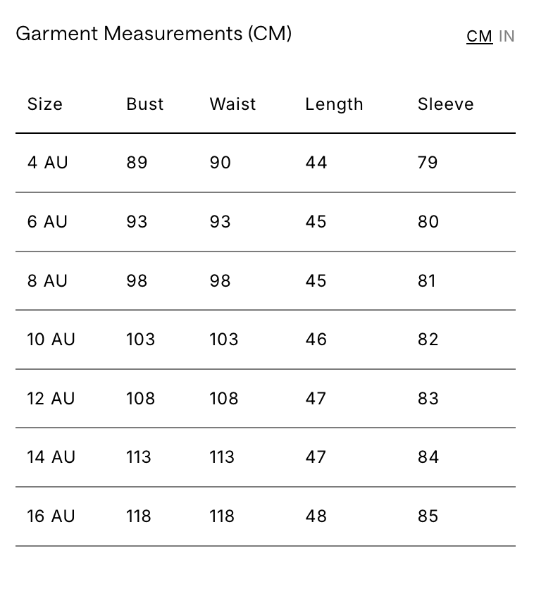 Size Chart