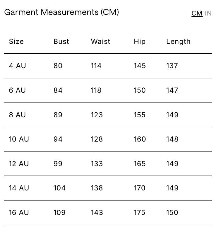 Size Chart