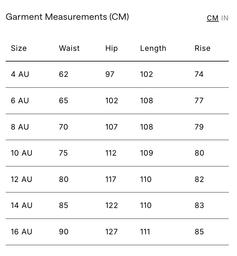 Size Chart