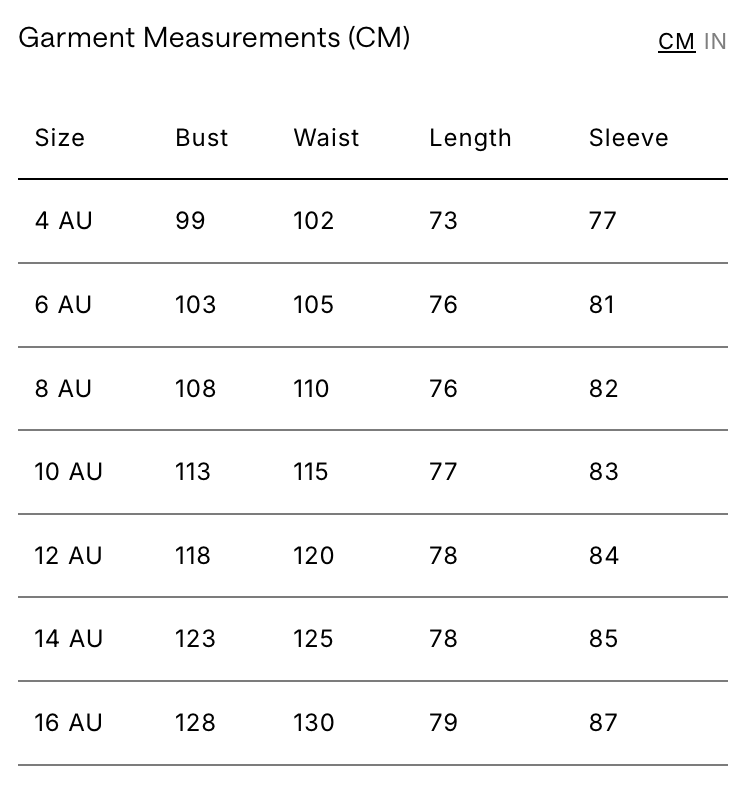 Size Chart