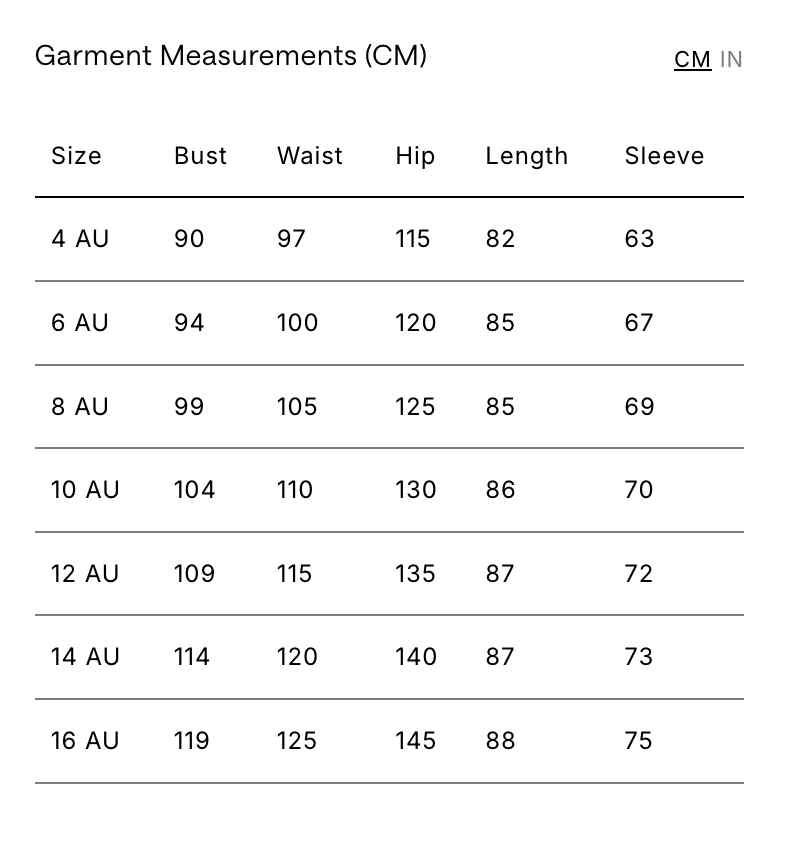 Size Chart
