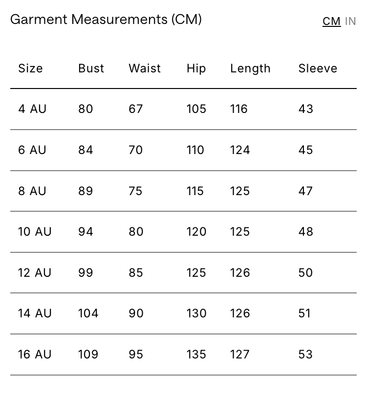 Size Chart