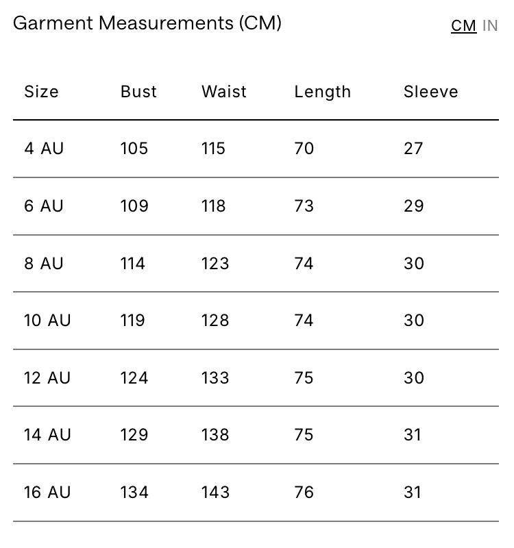 Size Chart