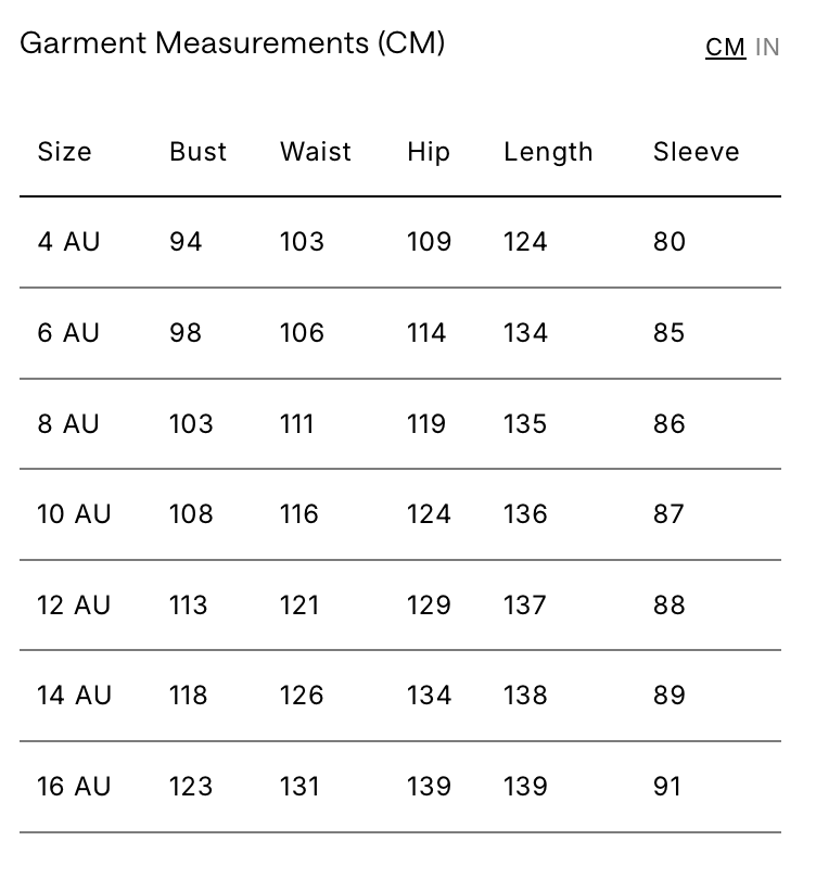 Size Chart