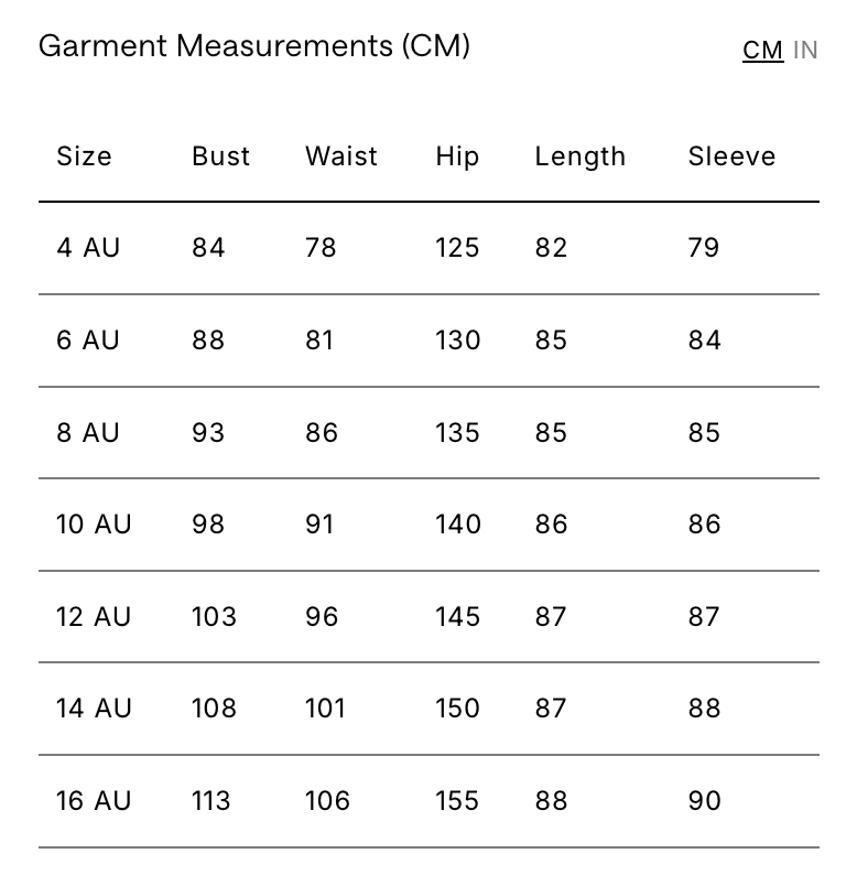 Size Chart